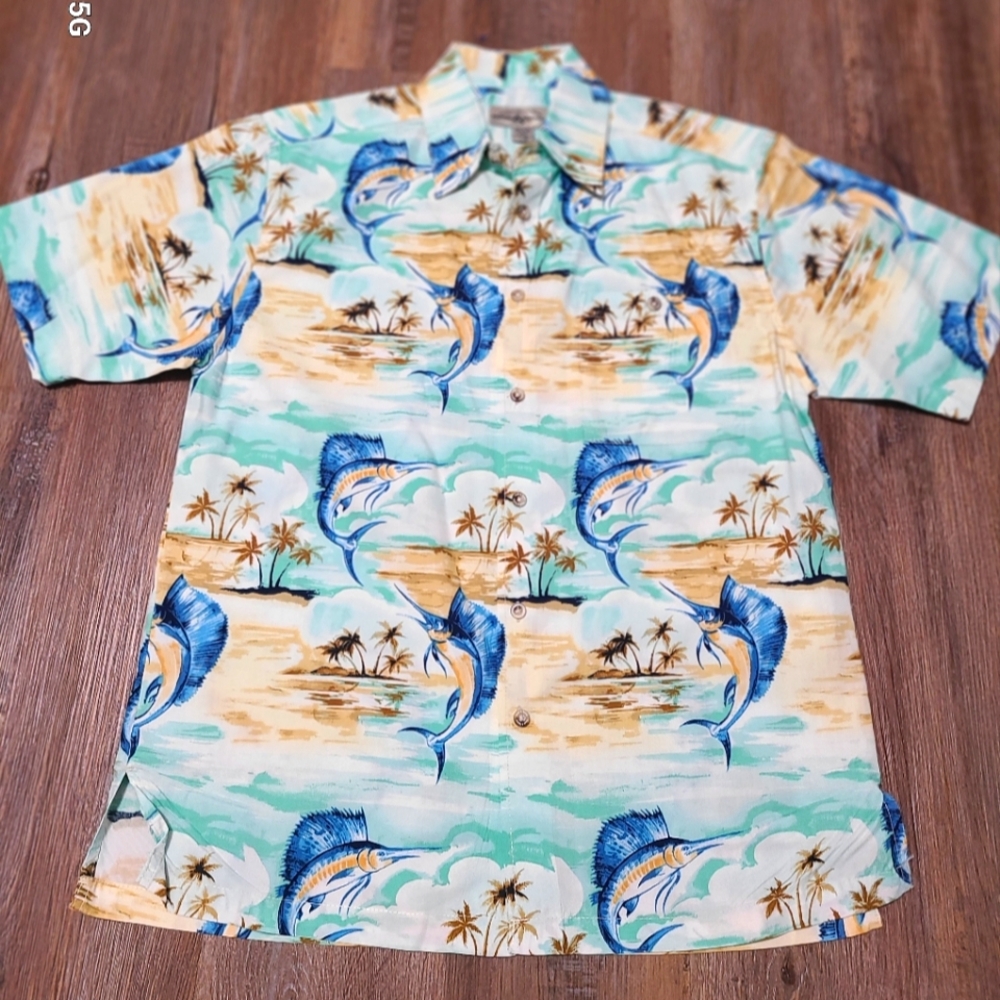 Mens Hook And Tackle Fishing Shirt Limited Edition, Button Up, Marlin, Size M